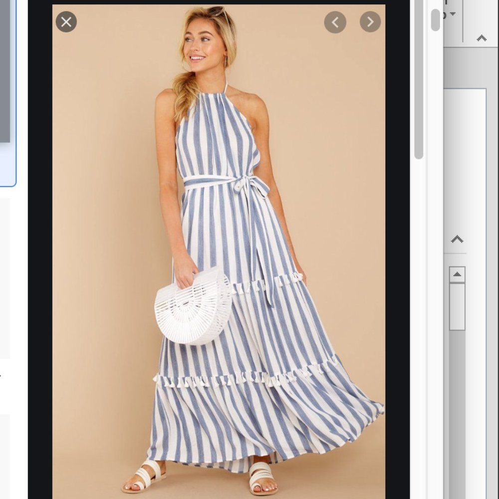 Striped Halter Maxi Dress size small, new with tag